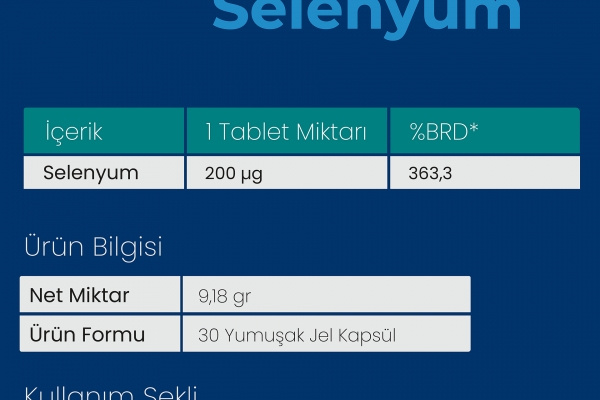 Aprivex Selenyum 30 Yumuşak Kapsül