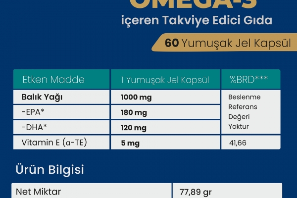 Aprivex Omega3 Trigliserit 60 Yumuşak Kapsül