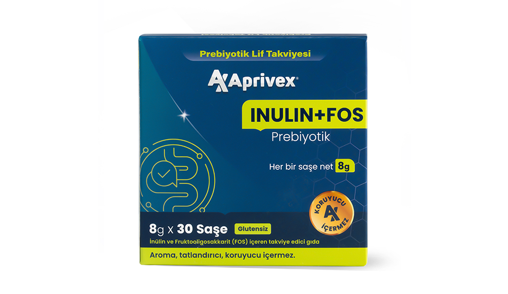 Aprivex Inulin + Fos Prebiyotik Lif Takviyesi 30 Günlük Saşe